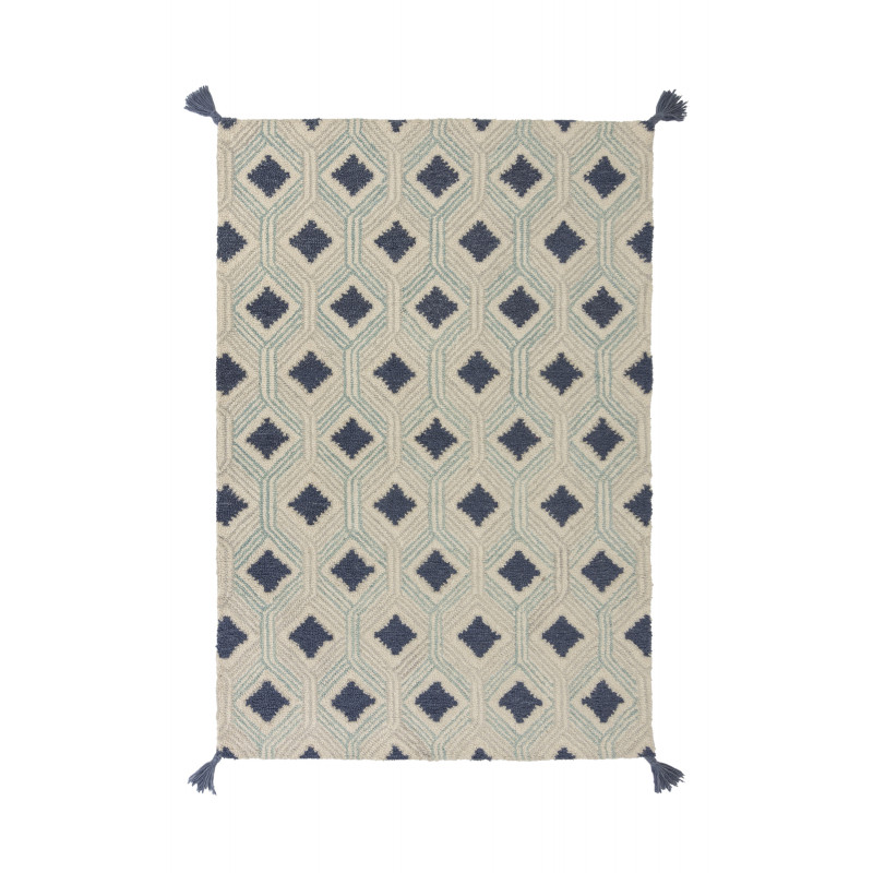 Tapis design géométrique bleu nappe Marco - FLAIR RUGS