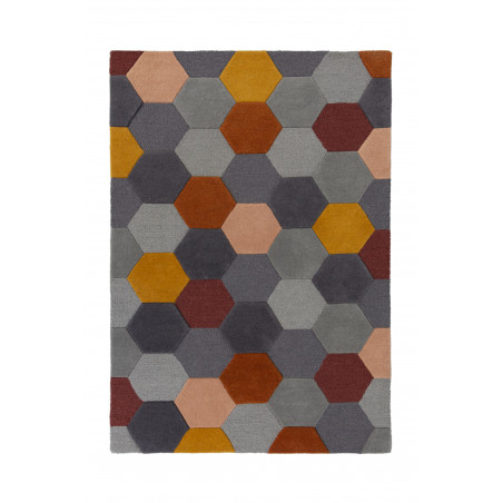 Tapis Design Géométrique Moderno Munro rouille multi Tapis Design Géométrique Moderno Munro rouille multi