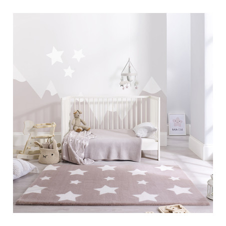 Tapis Enfant Pick'n Mix Etoiles crème caramel 90 x 150 cm