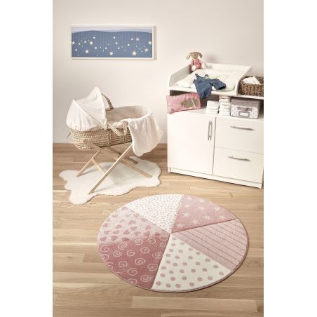 Tapis pour enfant Canon rond Rose Poudré Tapis pour enfant Canon rond Rose Poudré