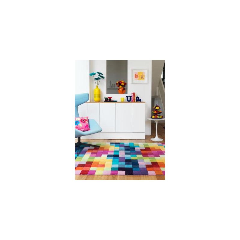 Tapis contemporain Auteuil box multicolore