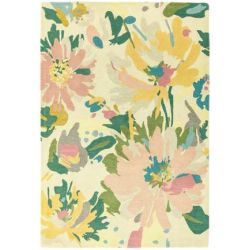 Tapis contemporain Jardin des Fleurs rose multi
