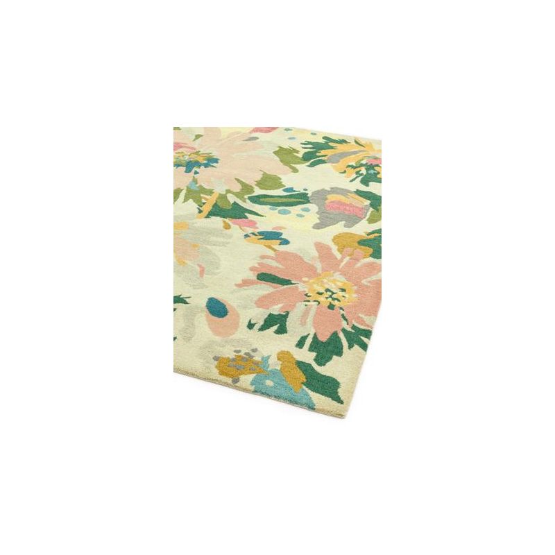 Tapis contemporain Jardin des Fleurs rose multi