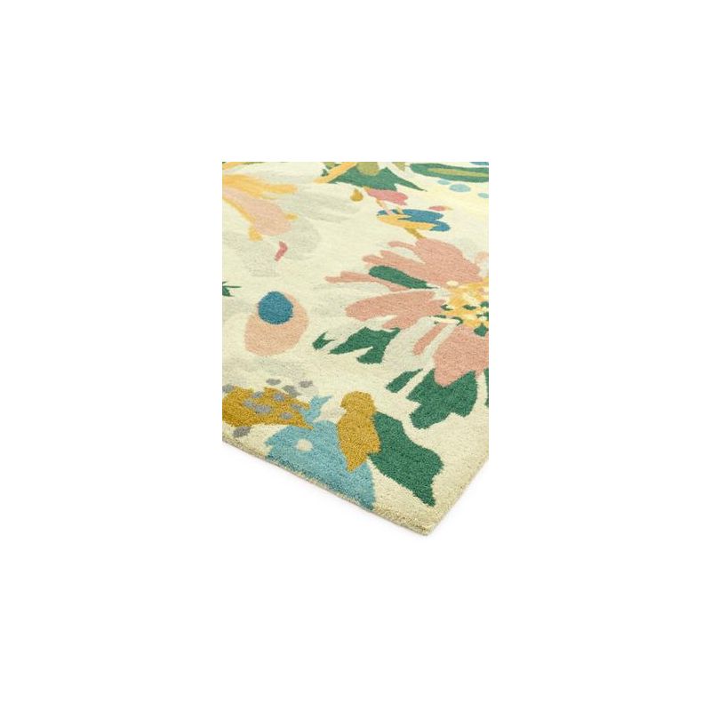 Tapis contemporain Jardin des Fleurs rose multi