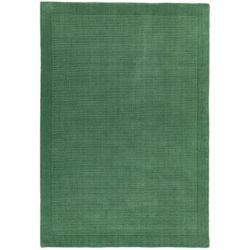 Tapis de salon uni en laine vert sapin York Collection Grand Cru