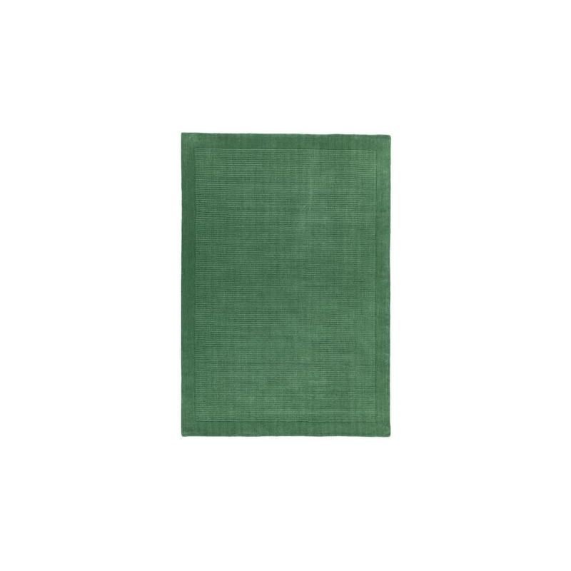 Tapis de salon uni en laine vert sapin York Collection Grand Cru