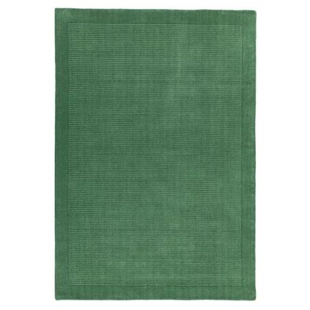 Tapis de salon uni en laine vert sapin York Collection Grand Cru