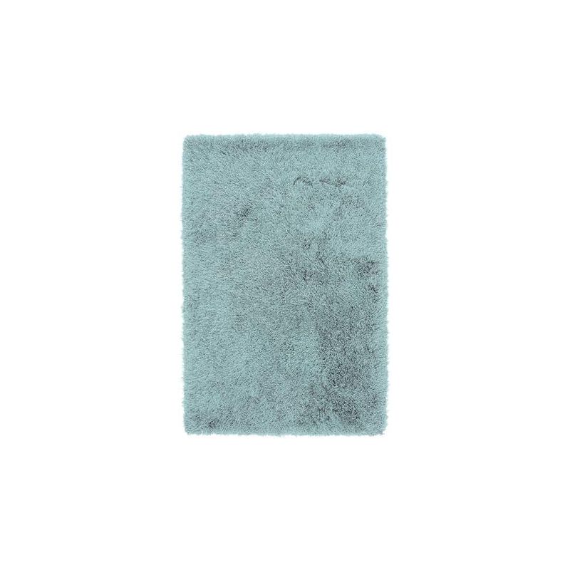 Tapis shaggy moderne uni bleu ciel Belleville