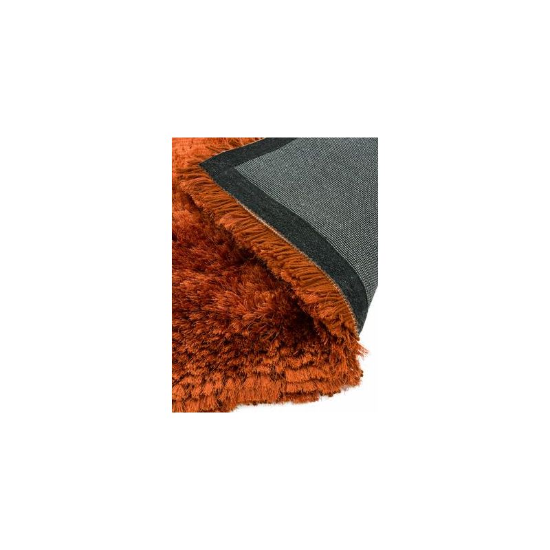 Tapis à poils longs en fibres synthétiques couleur rouille