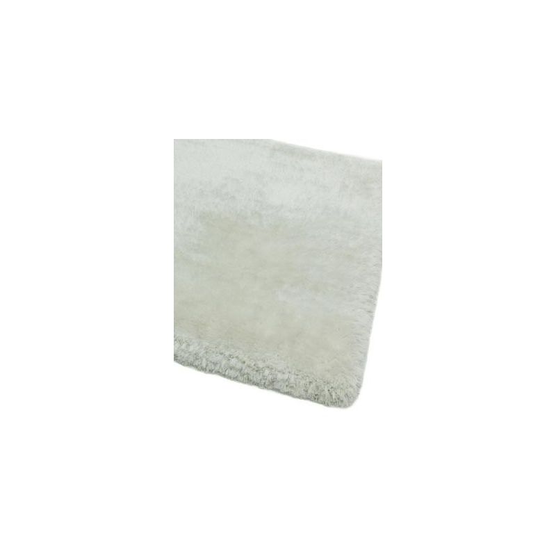 Tapis de bureau moderne uni blanc à poils longs Monceau