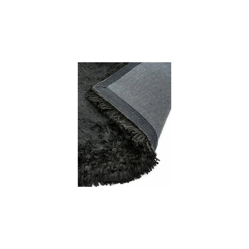 Tapis à poils longs en fibres synthétiques couleur noir