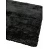 Tapis de bureau moderne uni noir à poils longs Monceau