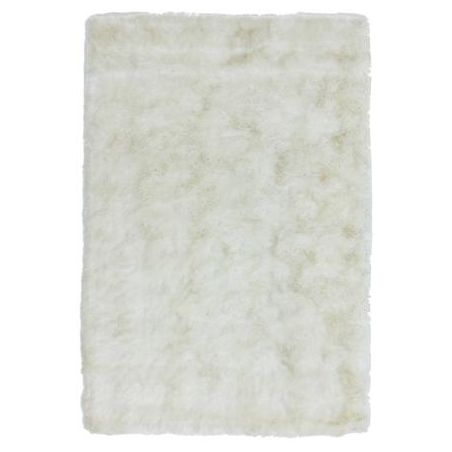 Tapis shaggy épais et brillant en Polyester Batignolles ivoire 200 x 300 cm