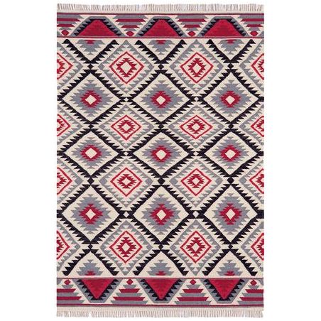 Tapis style ethnique moderne Arabic rouge