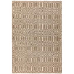 Tapis de salon graphique en laine et coton tissé taupe