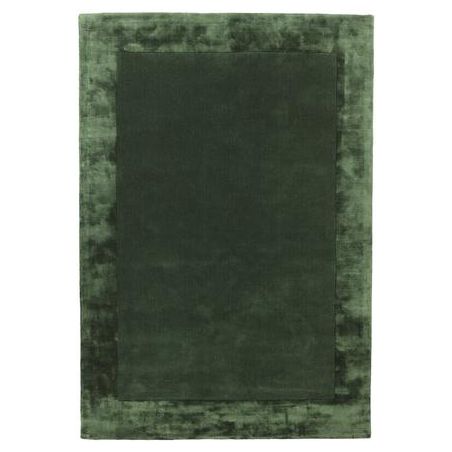 Tapis de salon en laine avec bordure viscose Saint-Gervais Vert 160 x 230 cm