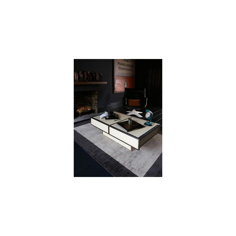 Tapis de salle à manger style classique gris et noir Notre-Dame