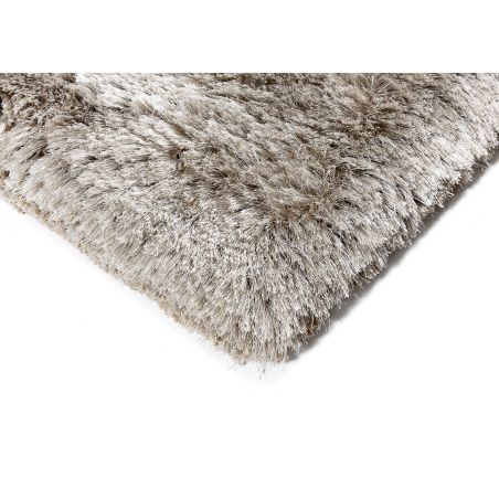 Tapis moderne beige uni shaggy Adore par Ligne Pure