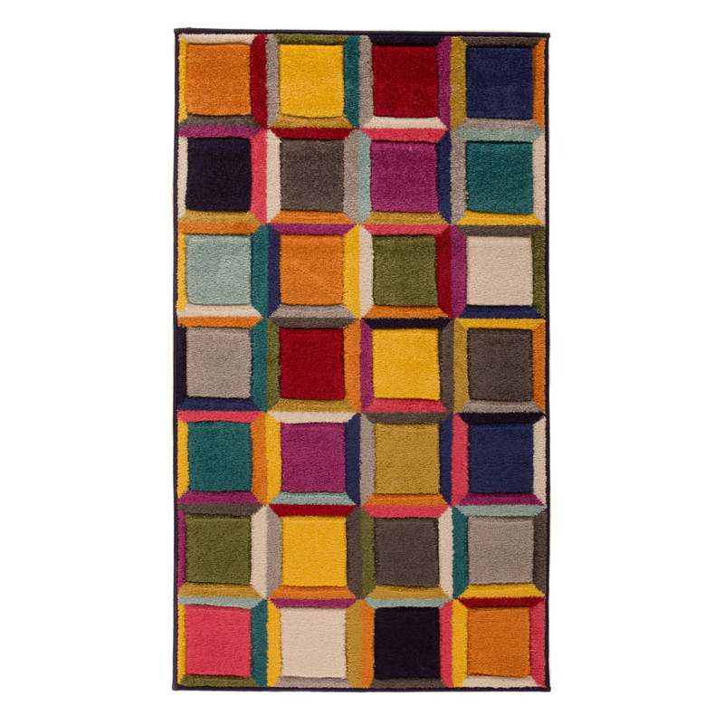 Tapis Cubes en laine multicolore Wlatz par Flair Rugs