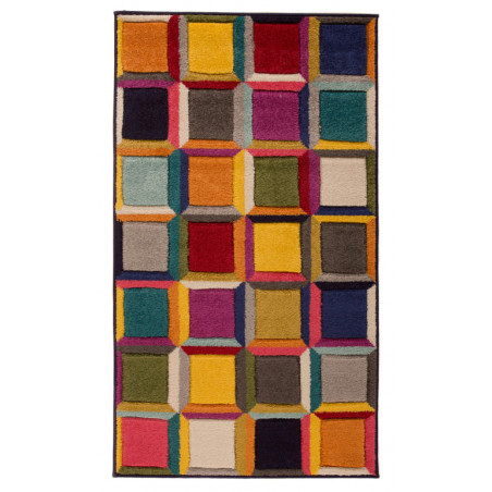 Tapis Cubes en laine multicolore Wlatz par Flair Rugs