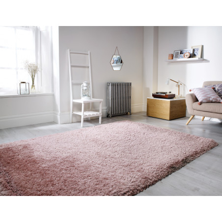 Tapis rectangulaire shaggy épais Pearl rose poudré par Flair Rugs Tapis rectangulaire shaggy épais Pearl rose poudré par Flair Rugs