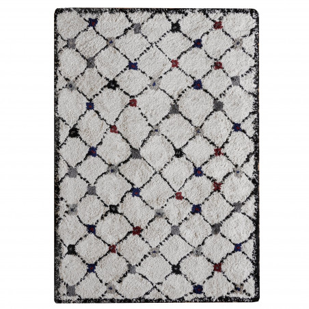 Tapis Berbère moderne bleu et rouge Kaboshon par Edito Tapis Berbère moderne bleu et rouge Kaboshon par Edito