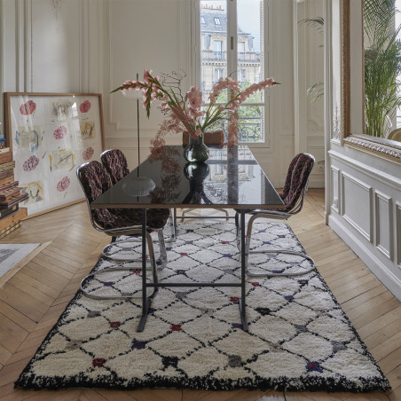 Tapis Berbère moderne bleu et rouge Kaboshon par Edito Tapis Berbère moderne bleu et rouge Kaboshon par Edito
