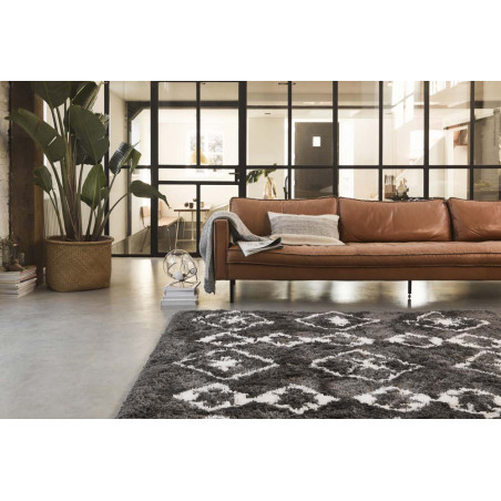 Tapis de salon moderne Ayachi Anthracite Blanc Tapis de salon moderne Ayachi Anthracite Blanc