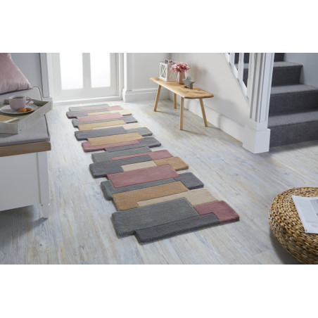 Tapis rectangulaire destructuré couleurs pastels Tapis rectangulaire destructuré couleurs pastels