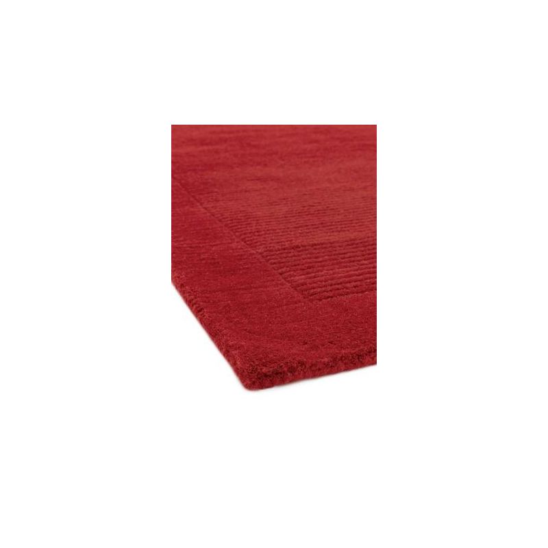 Tapis Contemporain Rouge en Laine Uni York Collection Grand Cru