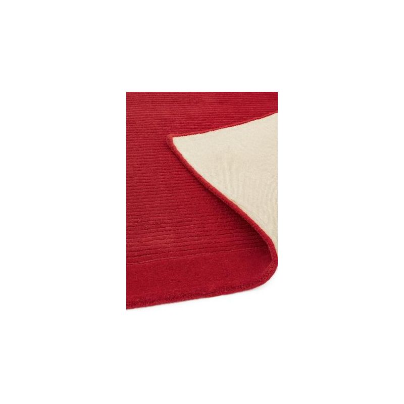 Tapis Contemporain Rouge en Laine Uni York Collection Grand Cru