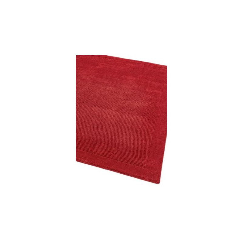 Tapis Contemporain Rouge en Laine Uni York Collection Grand Cru