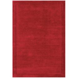 Tapis Contemporain Rouge en Laine Uni York Collection Grand Cru