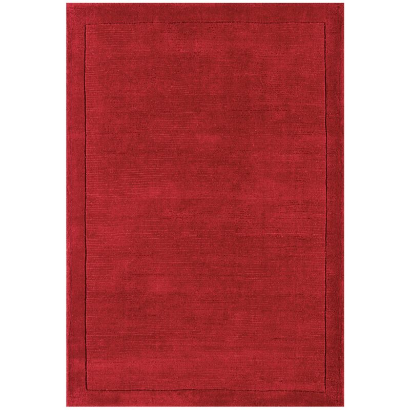 Tapis Contemporain Rouge en Laine Uni York Collection Grand Cru