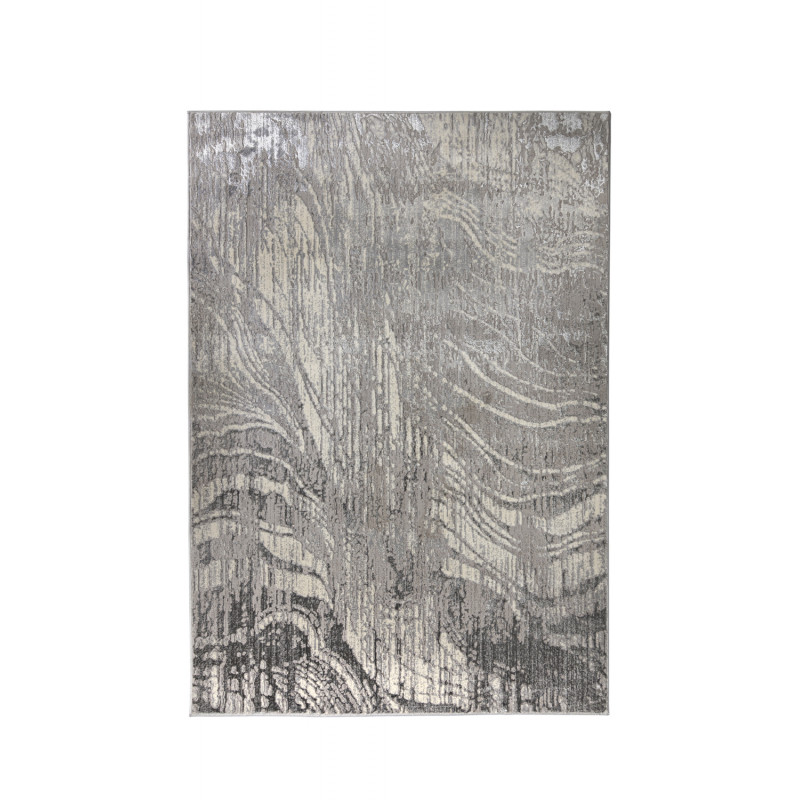 Tapis en fibres synthétiques argent