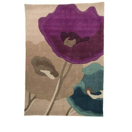 Tapis de Salon Fleurs Pop Violet et Bleu Canard Tapis de Salon Fleurs Pop Violet et Bleu Canard