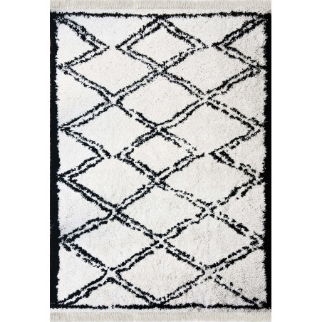 Tapis de salon rectangulaire berbère noir et blanc Tapis de salon rectangulaire berbère noir et blanc