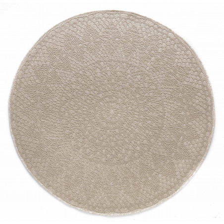 Tapis de chambre rond Crochet Ivoire Tapis de chambre rond Crochet Ivoire