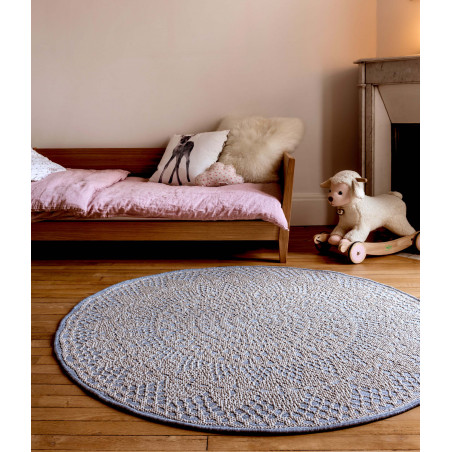 Tapis de chambre rond Crochet Gris Tapis de chambre rond Crochet Gris
