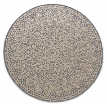 Tapis de chambre rond Crochet Gris Tapis de chambre rond Crochet Gris
