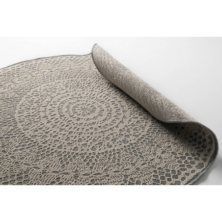 Tapis de chambre rond Crochet Gris Tapis de chambre rond Crochet Gris