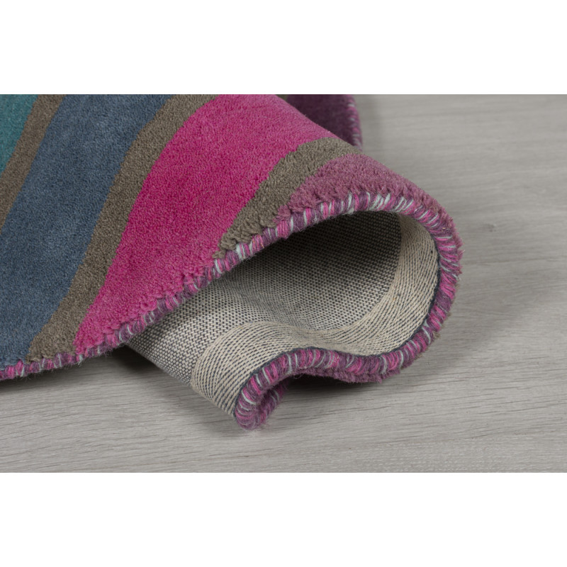 Tapis coloré Rond en pure Laine Multicolore Candy