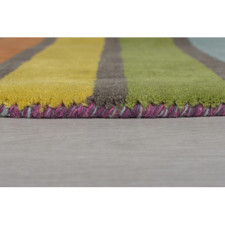 Tapis coloré Rond en pure Laine Multicolore Candy Tapis coloré Rond en pure Laine Multicolore Candy