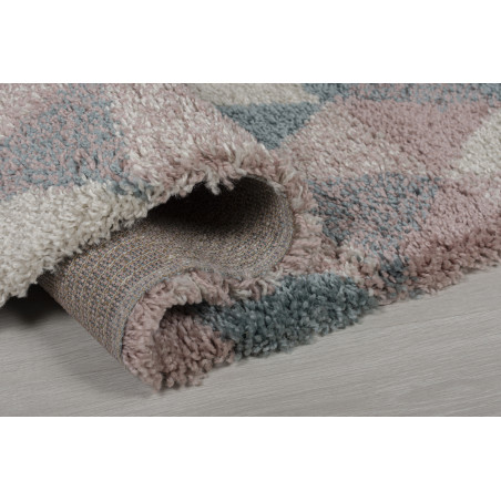 Tapis Design Géométrique Dakari Nuru Rose et Bleu Tapis Design Géométrique Dakari Nuru Rose et Bleu