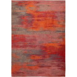 Tapis contemporain Monetti rouge en coton et polyester