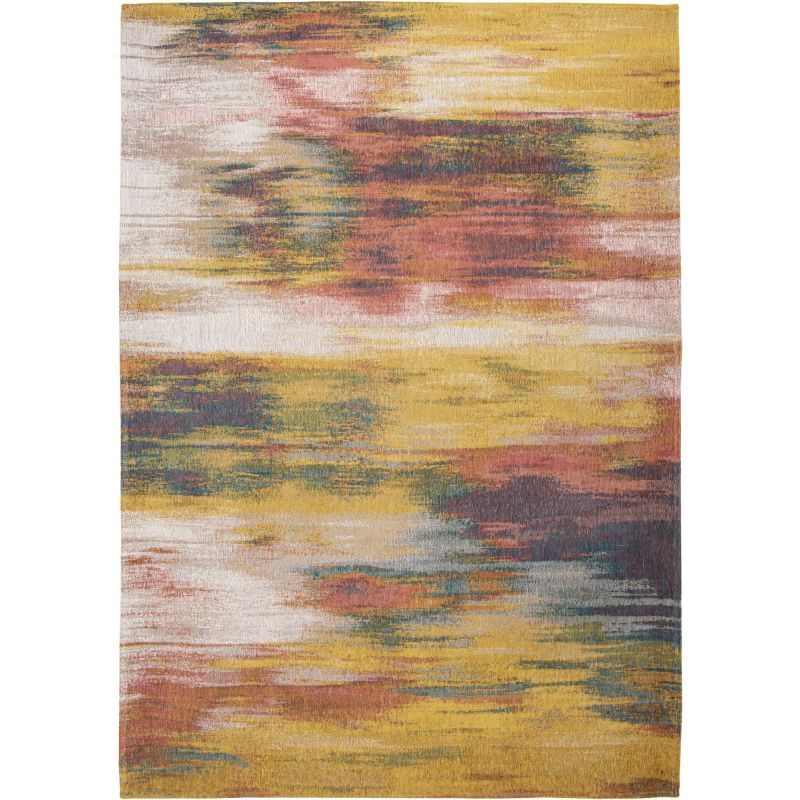 Tapis contemporain Monetti ochre en coton et polyester