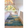 Tapis de salon moderne bleu et jaune Tapis de salon moderne bleu et jaune