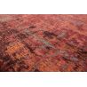 Tapis de salon tissé plat Streaks Rouge en coton et polyester