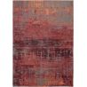 Tapis de salon tissé plat Streaks Rouge en coton et polyester