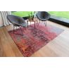 Tapis de salon tissé plat Streaks Rouge en coton et polyester